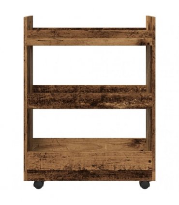 vidaXL Narrow Storage Trolley 3 Tier Old Wood Engineered Wood — V0672055254