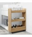 vidaXL Narrow Storage Trolley 3 Tier Artisian Oak Engineered Wood — V0672055258