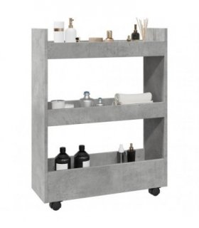 vidaXL Narrow Storage Trolley 3 Tier Concrete Grey Engineered Wood — V0672055259