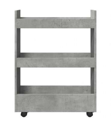 vidaXL Narrow Storage Trolley 3 Tier Concrete Grey Engineered Wood — V0672055259