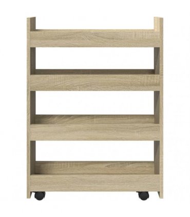 vidaXL Narrow Storage Trolley 4 Tier Sonoma Oak Engineered Wood