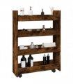 vidaXL Narrow Storage Trolley 4 Tier Smoked Oak Engineered Wood