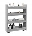 vidaXL Narrow Storage Trolley 4 Tier Grey Sonoma Engineered Wood