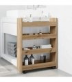 vidaXL Narrow Storage Trolley 4 Tier Artisian Oak Engineered Wood