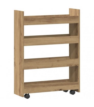 vidaXL Narrow Storage Trolley 4 Tier Artisian Oak Engineered Wood