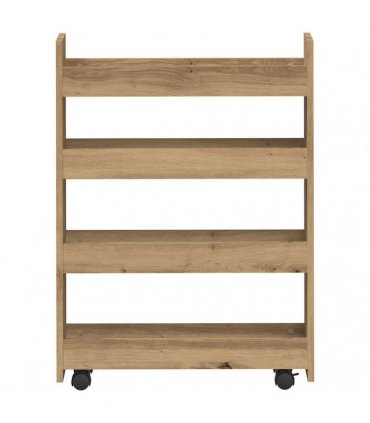 vidaXL Narrow Storage Trolley 4 Tier Artisian Oak Engineered Wood