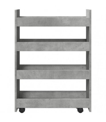 vidaXL Narrow Storage Trolley 4 Tier Concrete Grey Engineered Wood