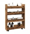 vidaXL Narrow Storage Trolley 4 Tier Old Wood Engineered Wood