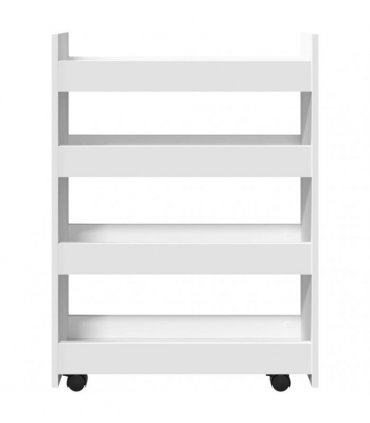 vidaXL Narrow Storage Trolley 4 Tier White Engineered Wood