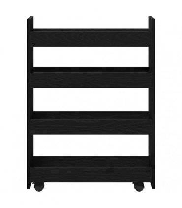 vidaXL Narrow Storage Trolley Black Oak 60 x 20 x 82 cm