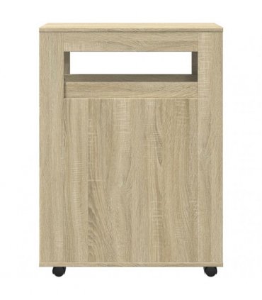 vidaXL Narrow Bathroom Cabinet with Wheels Sonoma Oak Engineered Wood — V0672055272