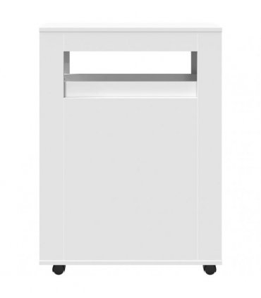 vidaXL Narrow Bathroom Cabinet with Wheels White Engineered Wood — V0672055274