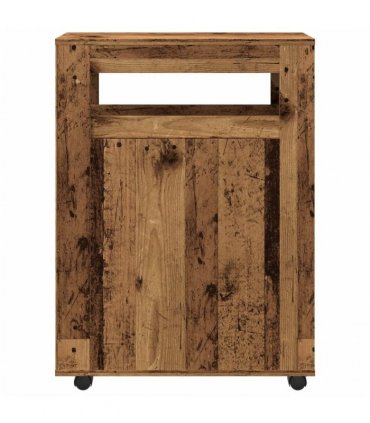 vidaXL Narrow Bathroom Cabinet with Wheels Old Wood Engineered Wood — V0672055275