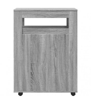 vidaXL Narrow Bathroom Cabinet with Wheels Grey Sonoma Engineered Wood — V0672055276