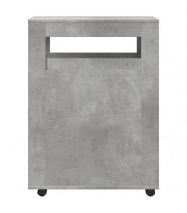 vidaXL Narrow Bathroom Cabinet with Wheels Concrete Grey Engineered Wood — V0672055278