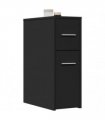 vidaXL Narrow Bathroom Cupboard with Wheels Black Engineered Wood
