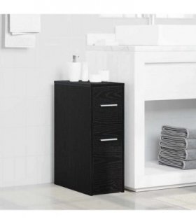 vidaXL Bathroom Furniture Set Wall-mounted Black Oak 22 x 44 x 61.5 cm