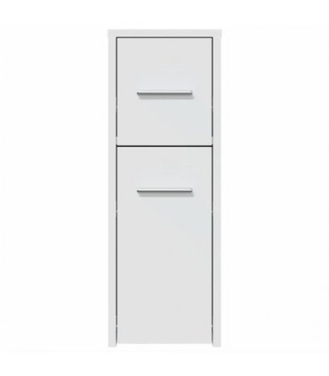 vidaXL Narrow Bathroom Cupboard with Wheels White Engineered Wood