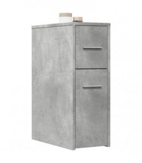 vidaXL Narrow Bathroom Cupboard with Wheels Concrete Grey Engineered Wood