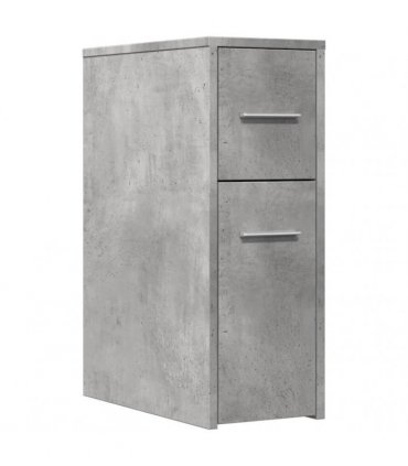 vidaXL Narrow Bathroom Cupboard with Wheels Concrete Grey Engineered Wood