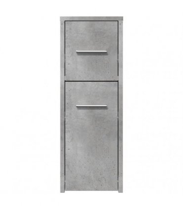 vidaXL Narrow Bathroom Cupboard with Wheels Concrete Grey Engineered Wood