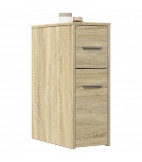 vidaXL Narrow Bathroom Cupboard with Wheels Sonoma Oak Engineered Wood