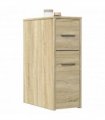 vidaXL Narrow Bathroom Cupboard with Wheels Sonoma Oak Engineered Wood