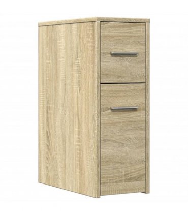 vidaXL Narrow Bathroom Cupboard with Wheels Sonoma Oak Engineered Wood