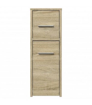 vidaXL Narrow Bathroom Cupboard with Wheels Sonoma Oak Engineered Wood