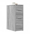 vidaXL Narrow Bathroom Cupboard with Wheels Grey Sonoma Engineered Wood