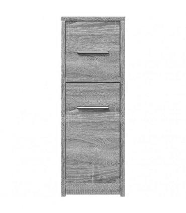 vidaXL Narrow Bathroom Cupboard with Wheels Grey Sonoma Engineered Wood