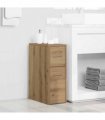 vidaXL Narrow Bathroom Cupboard with Wheels Artisian Oak Engineered Wood