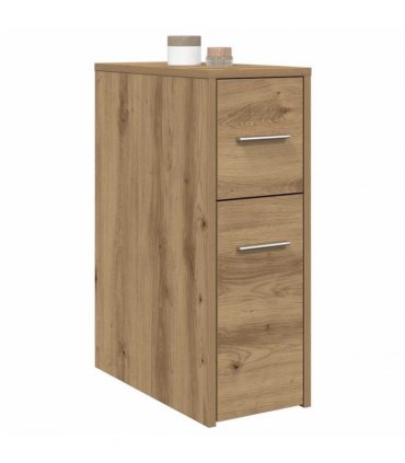 vidaXL Narrow Bathroom Cupboard with Wheels Artisian Oak Engineered Wood