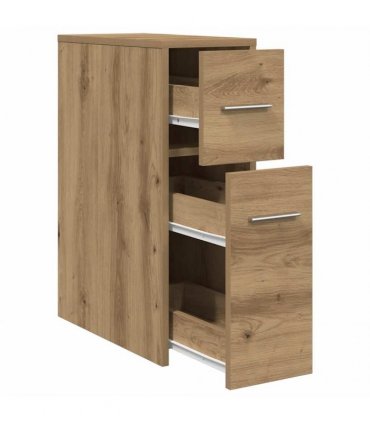 vidaXL Narrow Bathroom Cupboard with Wheels Artisian Oak Engineered Wood