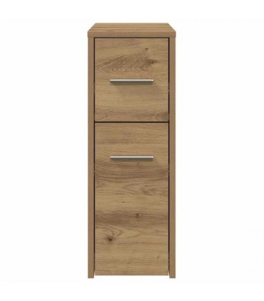 vidaXL Narrow Bathroom Cupboard with Wheels Artisian Oak Engineered Wood