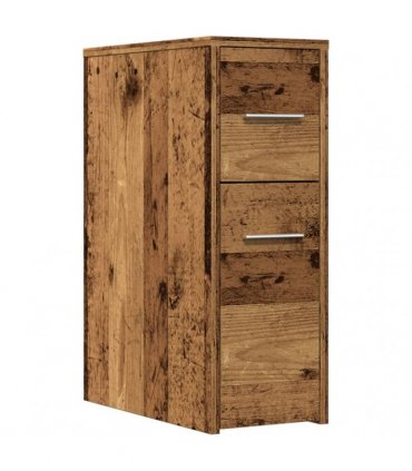 vidaXL Narrow Bathroom Cupboard with Wheels Old Wood Engineered Wood