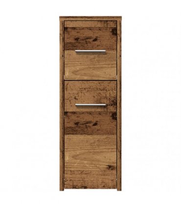 vidaXL Narrow Bathroom Cupboard with Wheels Old Wood Engineered Wood