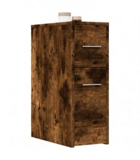 vidaXL Narrow Bathroom Cupboard with Wheels Smoked Oak Engineered Wood