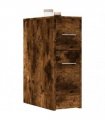 vidaXL Narrow Bathroom Cupboard with Wheels Smoked Oak Engineered Wood