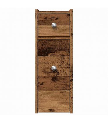 vidaXL Narrow Bathroom Cupboard with Wheels Old Wood Engineered Wood — V0672055292