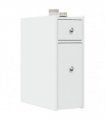 vidaXL Narrow Bathroom Cupboard with Wheels White Engineered Wood — V0672055293