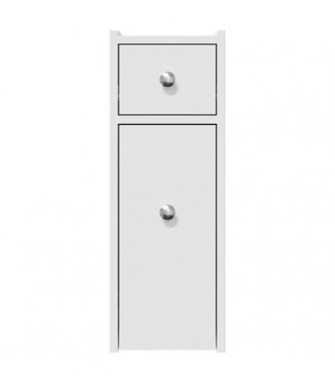 vidaXL Narrow Bathroom Cupboard with Wheels White Engineered Wood — V0672055293