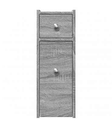 vidaXL Narrow Bathroom Cupboard with Wheels Grey Sonoma Engineered Wood — V0672055294