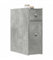 vidaXL Narrow Bathroom Cupboard with Wheels Concrete Grey Engineered Wood — V0672055295