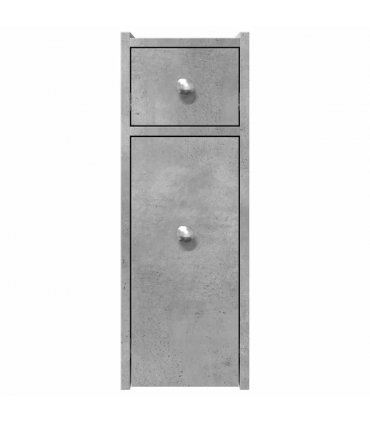 vidaXL Narrow Bathroom Cupboard with Wheels Concrete Grey Engineered Wood — V0672055295