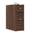 vidaXL Narrow Bathroom Cupboard with Wheels Brown Oak Engineered Wood