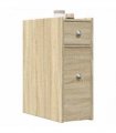 vidaXL Narrow Bathroom Cupboard with Wheels Sonoma Oak Engineered Wood — V0672055299