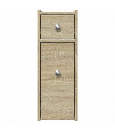 vidaXL Narrow Bathroom Cupboard with Wheels Sonoma Oak Engineered Wood — V0672055299