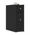 vidaXL Narrow Bathroom Cupboard with Wheels Black Engineered Wood — V0672055300