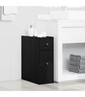 vidaXL Bathroom Furniture Set Wall-mounted Black Oak 80 x 18 x 60 cm
